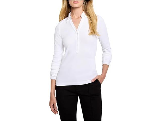 (取寄) ニックゾー レディース パーフェクト ニット リブ ポロ NIC+ZOE women Perfect Knit Rib Polo Paper White