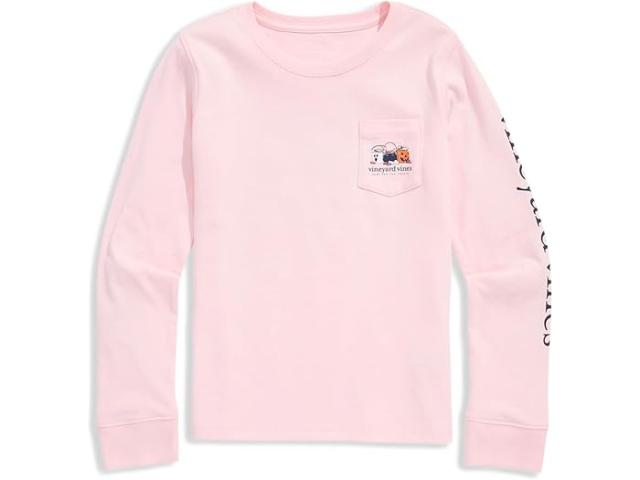 (取寄) ヴィンヤードヴァインズ キッズ レディース ロング スリーブ ポケット ティー (トドラー/リトル キッズ/ビッグ キッズ) Vineyard Vines Kids women Long Sleeve Pocket Tee (Toddler/Little Kids/Big Kids) Flamingo