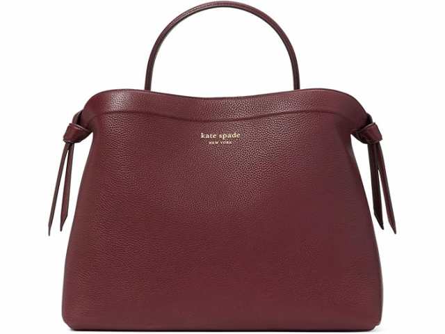 (取寄) ケイトスペード ノット ペブルド レザー ラージ トップ ハンドル Kate Spade New York Kate Spade New York Knott Pebbled Leather Large Top Handle Cordovanの通販は