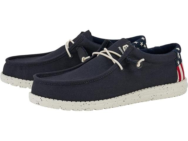 (取寄) ヘイ デュード メンズ ウォーリー アメリカーナ スリッポン カジュアル シューズ Hey Dude men Wally Americana Slip-On Casual Shoes Navy White