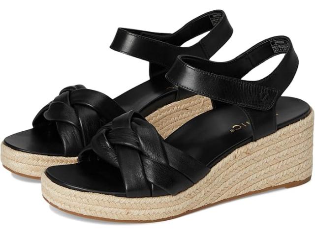 (取寄) バイオニック レディース サラトガ エスパドリーユ サンダル VIONIC women Saratoga Espadrille Sandals Black Leather