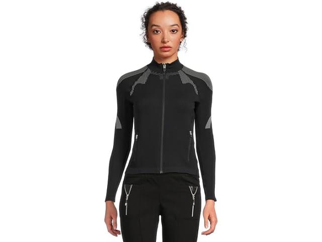 (取寄) ジェイミー サドック レディース ライトウェイト フル ジップ セーター ジャケット Jamie Sadock women Lightweight Full Zip Sweater Jacket Black