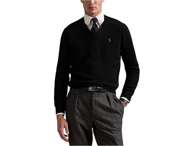 (取寄) ラルフローレン メンズ ウォッシャブル ウール V-ネック セーター Polo Ralph Lauren men Washable Wool V-Neck Sweater Polo Black 1