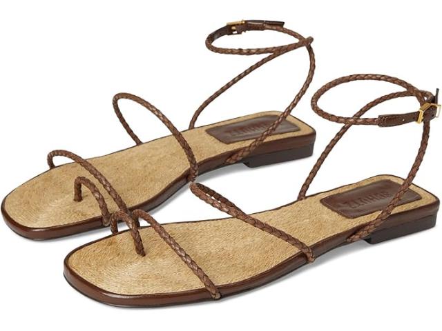 (取寄) シュッツ レディース カヤ ストロー フラッツ Schutz women Kaya Straw Flat Desert Brown