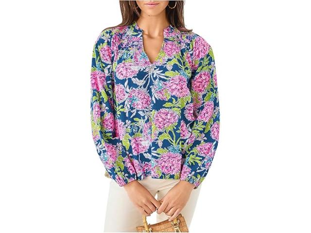 (取寄) リリー ピュリッツァー レディース ルルド ロング スリーブ トップ Lilly Pulitzer women Lourdes Long Sleeve Top Multi Dahlia Licious