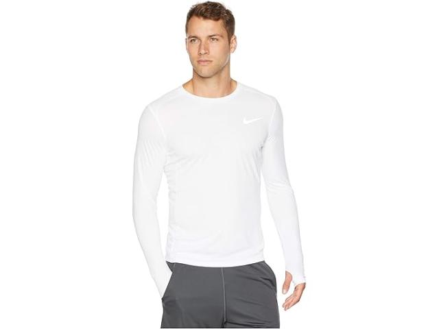 (取寄) ナイキ メンズ ドライ マイラー ロング スリーブ ランニング トップ Nike men Dry Miler Long Sleeve Running Top White/White