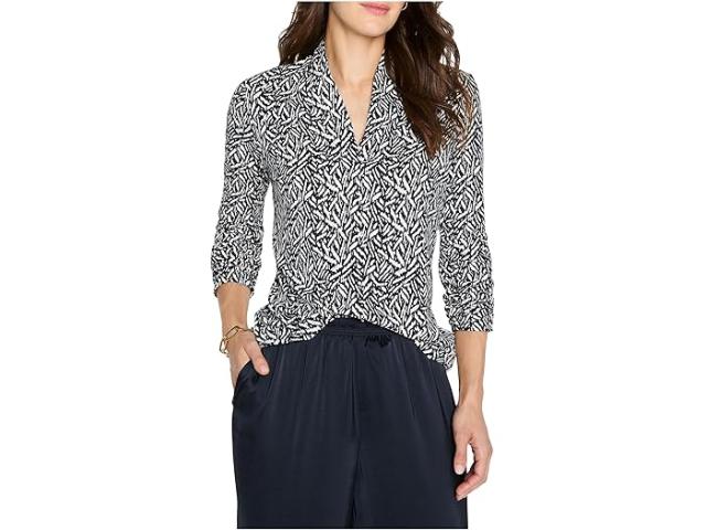 (取寄) ニックゾー レディース ピティート ゲオ トス ニット トップ NIC+ZOE women Petite Geo Toss Knit Top Indigo Multi