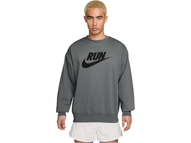 (取寄) ナイキ メンズ ドライ-フィット ランニング スウォッシュ フリース クルー Nike men Dri-FIT Running Swoosh Fleece Crew Smoke Grey/Black
