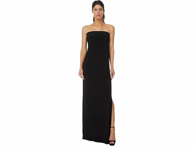 (取寄) ノーマ カマリ レディース ストラップレス テーラード サイド スリット ガウン Norma Kamali women Norma Kamali Strapless Tailored Side Slit Gown Blackの通販は