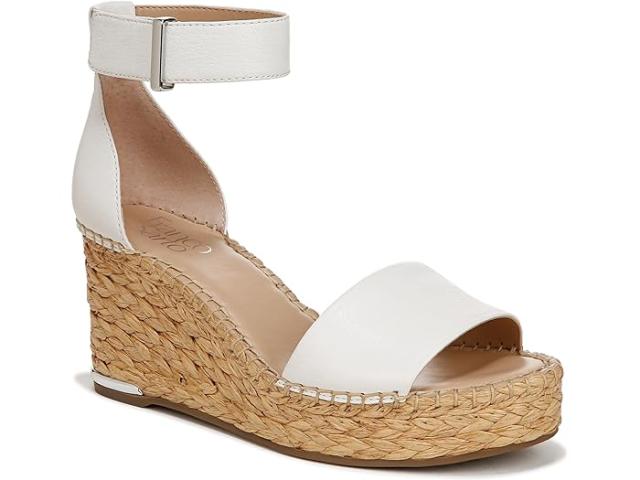 (取寄) フランコ サルト レディース クレメンス ラフィア エスパドリーユ ウェッジ ヒール サンダル Franco Sarto women Franco Sarto Clemens Raffia Espadrille Wedge Heel Sandals White Leather
