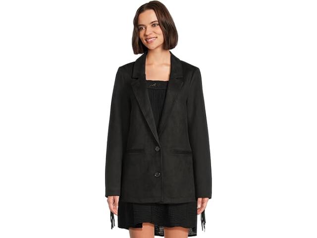 (取寄) ショウ ミー ユア ムームー レディース シェラ ジャケット Show Me Your Mumu women Sierra Fierra Jacket Black Faux Suede