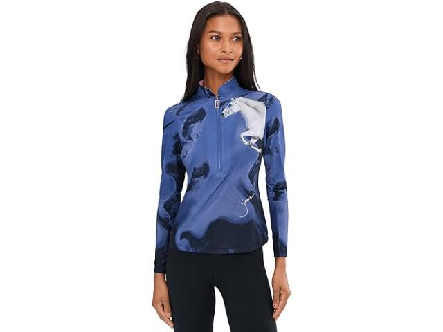 (取寄) ジェイミー サドック レディース スピリット プリント ロング スリーブ サンセンス 1/4 ジップ トップ Jamie Sadock women Spirit Print Long Sleeve Sunsense 1/4 Zip Top Slate Purple