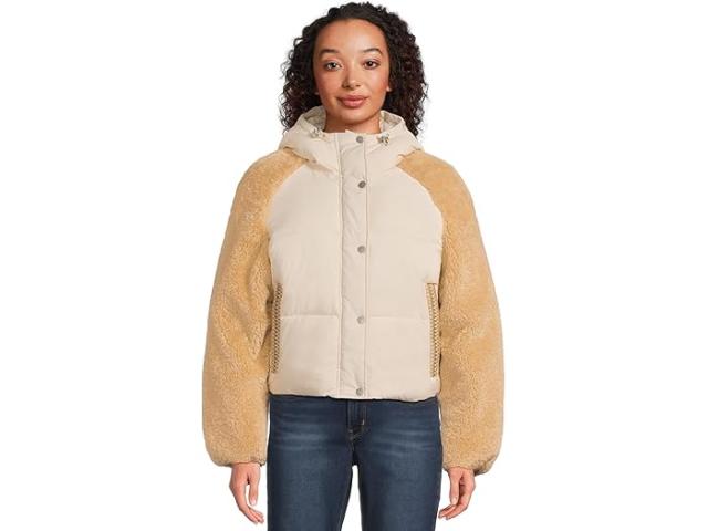 (取寄) アグ レディース パファー ジャケット UGG women Mykah Uggbraid Puffer Jacket Cream / Sand