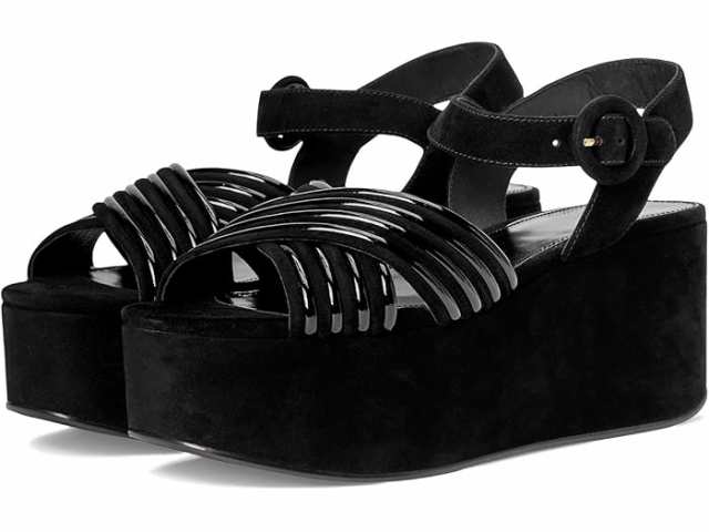 (取寄) トリーバーチ レディース ボンベ クロス ストラップ プラットフォーム サンダル 50 ウム Tory Burch women Bombe Cross Strap Platform Sandal 50 mm Perfect Black/Perfect Blackの通販は