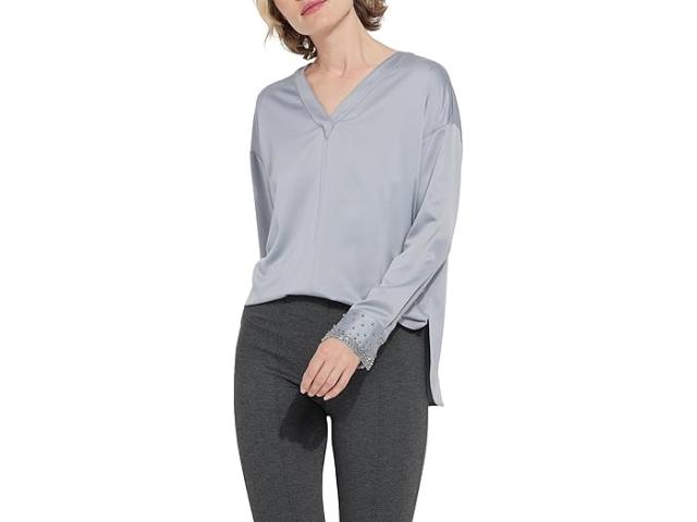 (取寄) リセ レディース イクリン ビーデッド サテン トップ Lysse women Lysse Iclyn Beaded Satin Top Blue Fogの通販は 20,121円