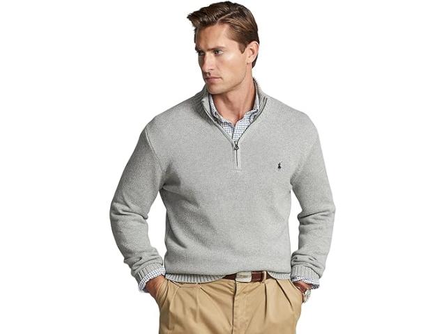 (取寄) ラルフローレン メンズ コットン 1/4 ジップ セーター Polo Ralph Lauren men Cotton 1/4 Zip Sweater Andover Heather