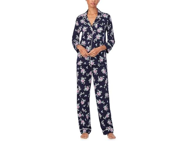 (取寄) ローレン ラルフローレン レディース ロング スリーブ ニット ノッチ Pj セット Lauren Ralph Lauren women Long Sleeve Knit Notch Pj Set Navy Ground Floralの通販は