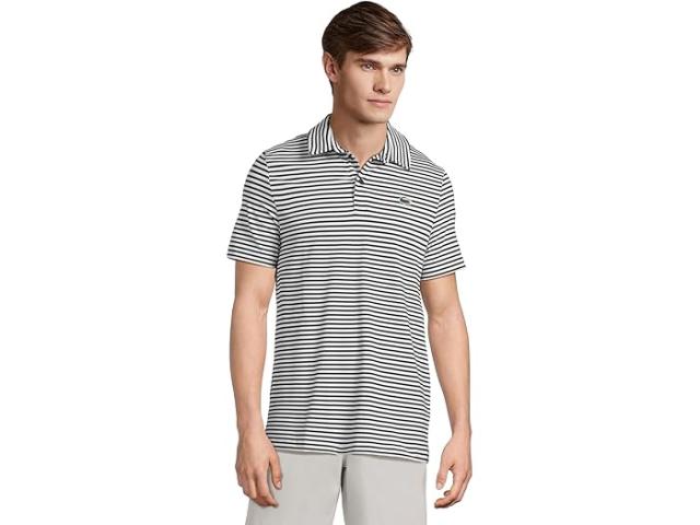 (取寄) ラコステ メンズ ウルトラ ドライ アンチ-UV ストライプド ゴルフ ポロ シャツ Lacoste men Ultra Dry Anti-uv Striped Golf Polo Shirt Navy Blue/White