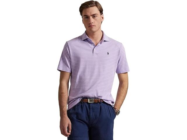 (取寄) ラルフローレン メンズ クラシック フィット ソフト コットン ポロ シャツ Polo Ralph Lauren men Classic Fit Soft Cotton Polo Shirt Powder Purple/Whiteの通販は 36,120円