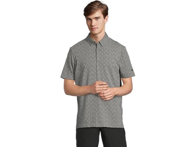 (取寄) アディダス ゴルフ メンズ ゴー-トゥ プリンテッド ストライプ ゴルフ ポロ シャツ adidas Golf men Go-To Printed Stripe Golf Polo Shirt Grey Three Melange/Black