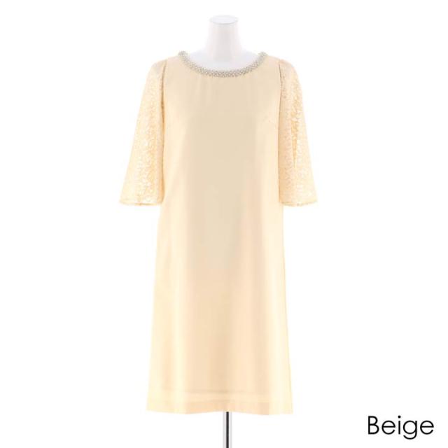 ドレス darial ヘムライン レース ケープ スリーブ ボックス