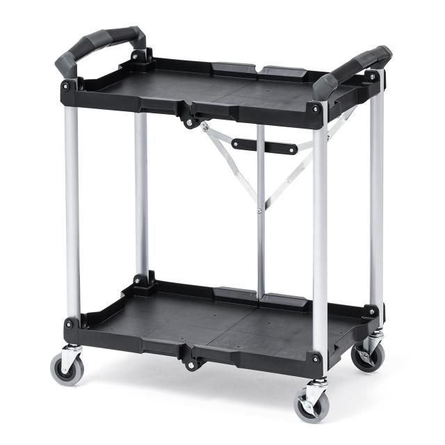 折りたたみ ツールワゴン 2段 4輪キャスター付き 総耐荷重50kg[100-CART013]_1