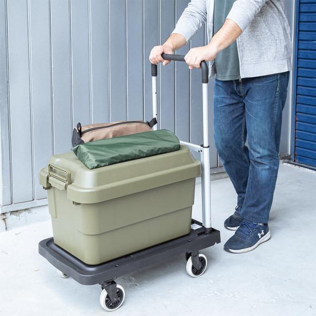 折りたたみ台車 コンパクト キャスター収納 4輪 軽量 耐荷重80kg[100-CT006]_12