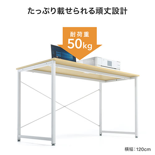 ワークデスク 幅100cm 奥行60cm 組立簡単 平机 パソコンデスク [100-DESKF003]_2