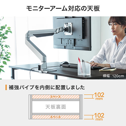 ワークデスク 幅100cm 奥行60cm 組立簡単 平机 パソコンデスク [100-DESKF003]_4