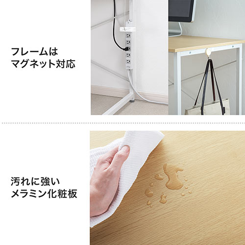 ワークデスク 幅100cm 奥行60cm 組立簡単 平机 パソコンデスク [100-DESKF003]_5