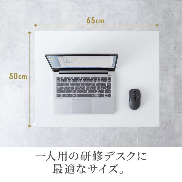 スタッキングデスク 研修デスク サブデスク キャスター付きデスク 中棚付き フック付き 幕板  天板幅65cm　奥行50cm ホワイト[100-DESKF056W]_2