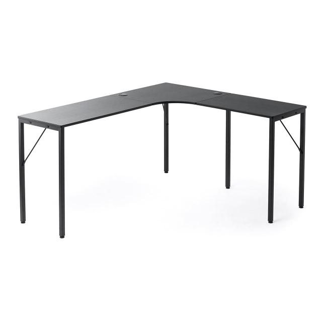 L字デスク 幅140cm+120cm 奥行40cm コーナーデスク ブラック[100