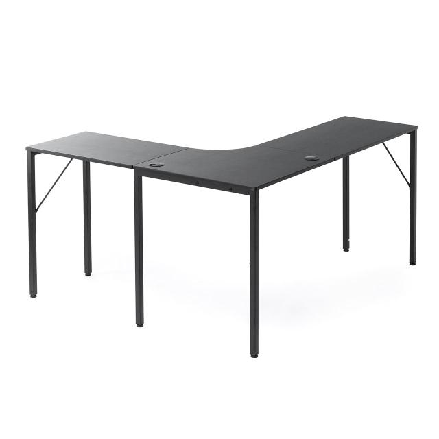 コーナーデスク　L型ブラック L字デスク 幅140cm+120cm 奥行40cm コーナーデスク ブラック[100