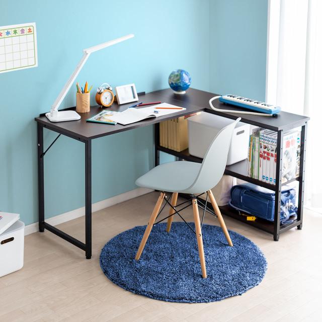 L字デスク サイドシェルフ付き 幅120cm 奥行105cm コーナーデスク[100-DESKH042M]_6