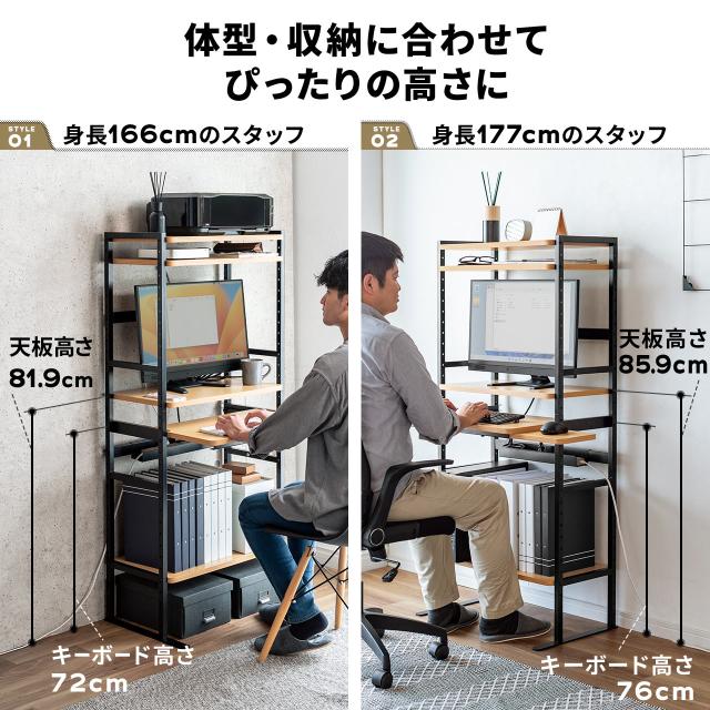 パソコンラック パソコンデスク スリムデスク スリムラック タワー