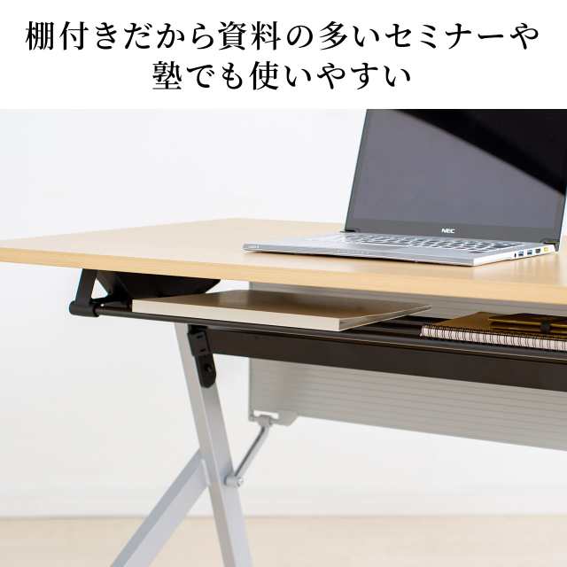 折りたたみデスク 幅75cm 奥行45cm キャスター付き 1人用 木目調　ライトブラウン[100-FD018M] agesugi_sisの通販は
