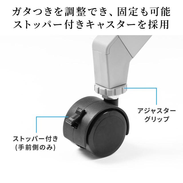 折りたたみデスク 幅100cm 奥行60cm キャスター付き 木目調　ライトブラウン[100-FD019M]_14