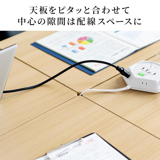 折りたたみデスク 幅120cm 奥行60cm キャスター付き 木目調　ライトブラウン[100-FD020M]_13