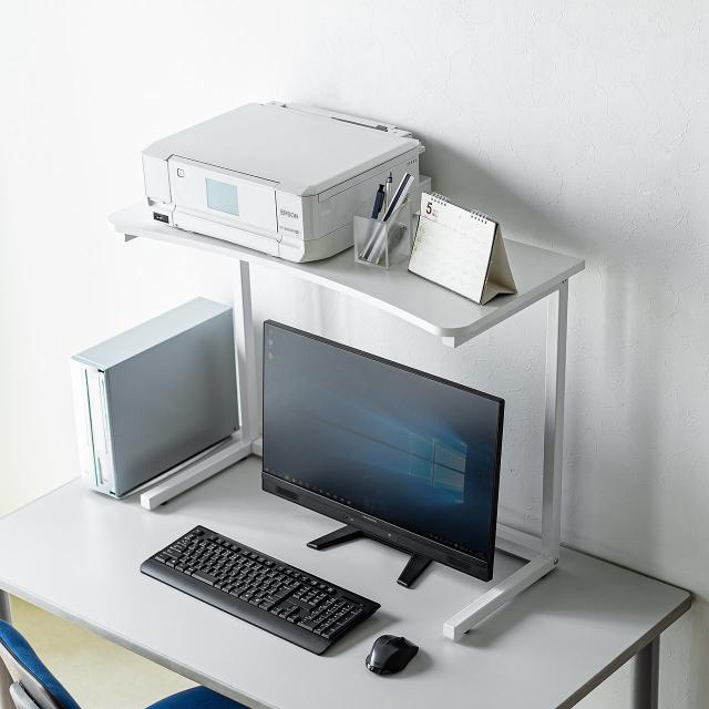 机上ラック 幅80cm モニター上台 ディスプレイ台 プリンタ設置 収納トレー[100-MR165] agesugi_sisの通販は