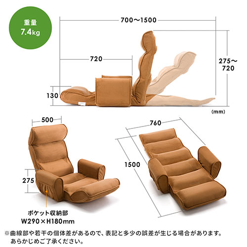 肘掛け付き ハイバック座椅子 ふんわり 低反発ウレタン リクライニングチェア [150-SNC090]_2