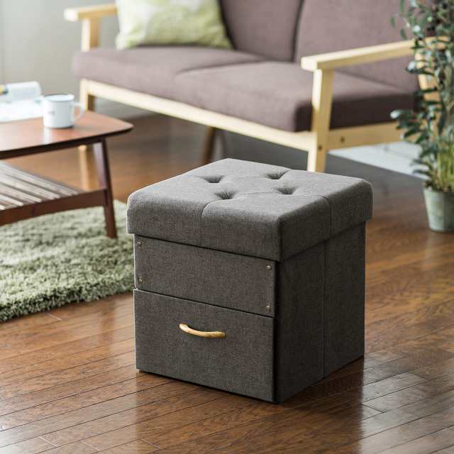 引き出し付き 収納スツール 耐荷重100kg 折りたたみ ボックス