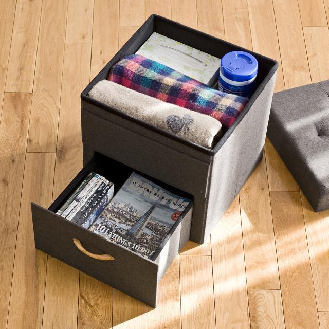 引き出し付き 収納スツール 耐荷重100kg 折りたたみ ボックス