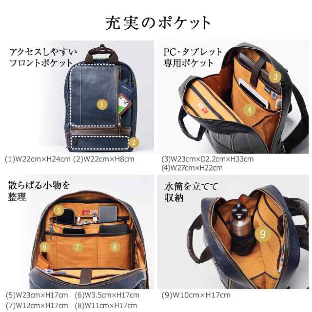 岡山デニム ビジネスリュック 日本製 メンズ バックパック 国産 バッグ [200-BAG165]