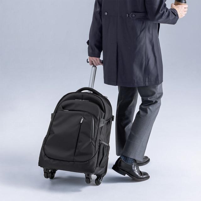 キャリーリュック キャリーバッグ 2WAY トロリー 4輪 ビジネスリュック 35リットル ブラック[200-BAGCR011BK]_16