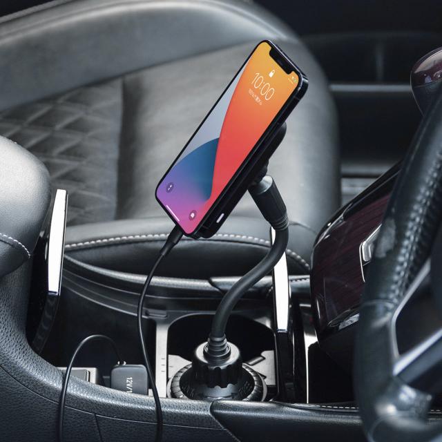 Magsafe車載ホルダー ドリンクホルダー固定式 Qi 7 5wワイヤレス充電 Iphone 12シリーズ専用ホルダー 0 Car087 の通販はau Pay マーケット サンワダイレクト