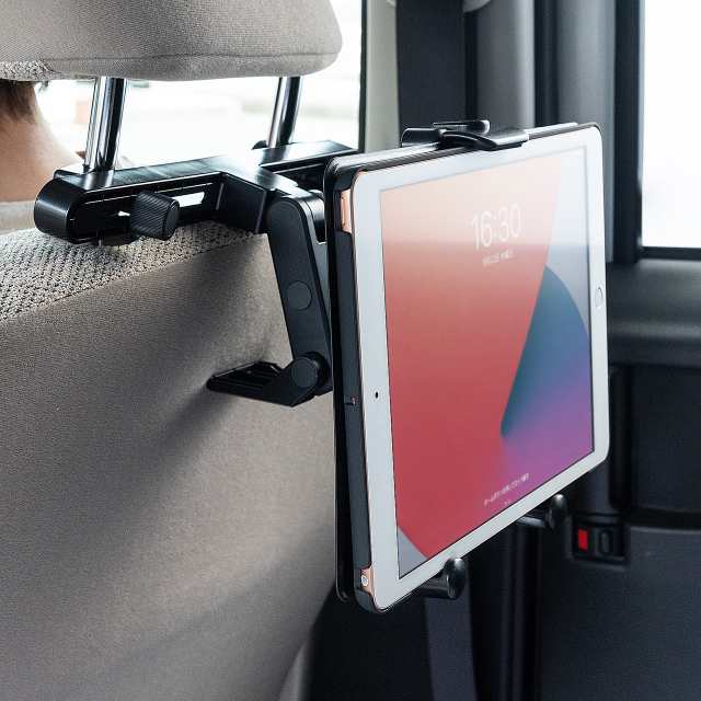 車載タブレットホルダー ヘッドレスト取り付け 後部座席用 角度調整