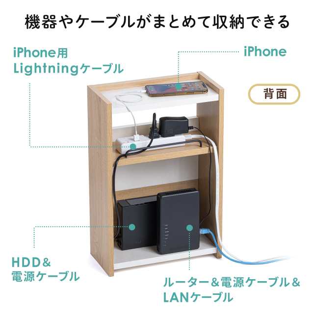 ケーブルボックス 高さ45cm 幅30cm 卓上サイズ 電源タップ 無線lanルーター収納 0 Cb024 の通販はau Pay マーケット サンワダイレクト