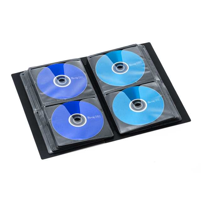 Cd Dvd Bd 収納ケース 72枚収納 ファイル型 インデックス付き ブラック