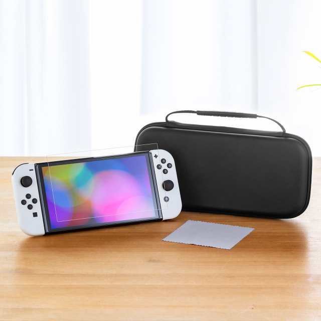 Nintendo Switch 有機ELモデル専用 セミハードケース ガラスフィルム