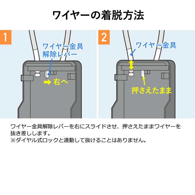 鍵収納ボックス キーボックス ダイヤル錠 大型サイズ ワイヤー式 長さ46cm 盗難防止 0 Sl066bk の通販はau Pay マーケット サンワダイレクト